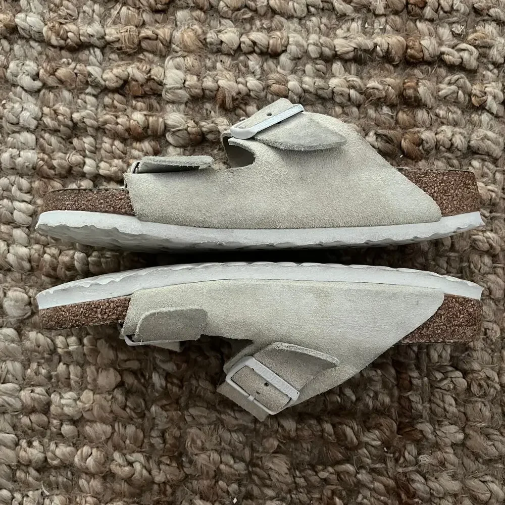 Birkenstock Arizona Oyster Cream Suede Sandals EU 39 Narrow Women’s 8-8.5